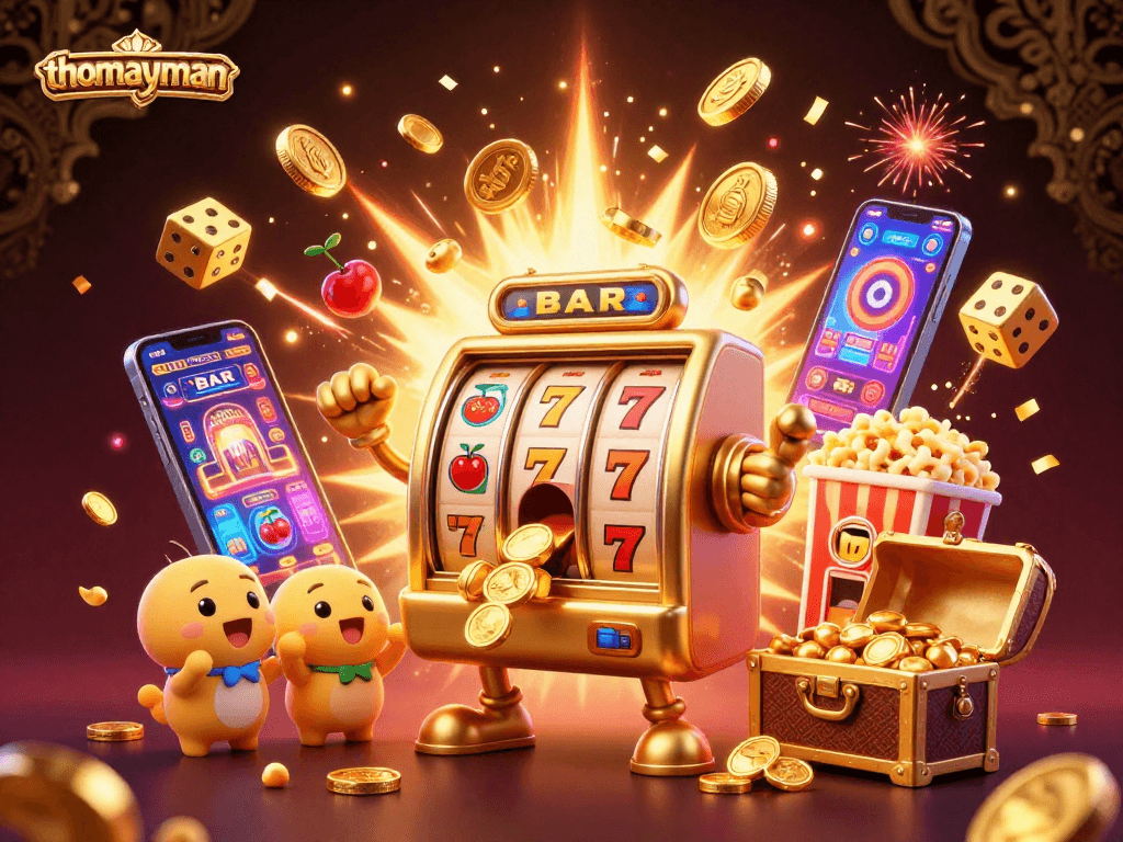 Experience the exciting thomayman jackpot explosion with vibrant slot machines and rich casino elements.