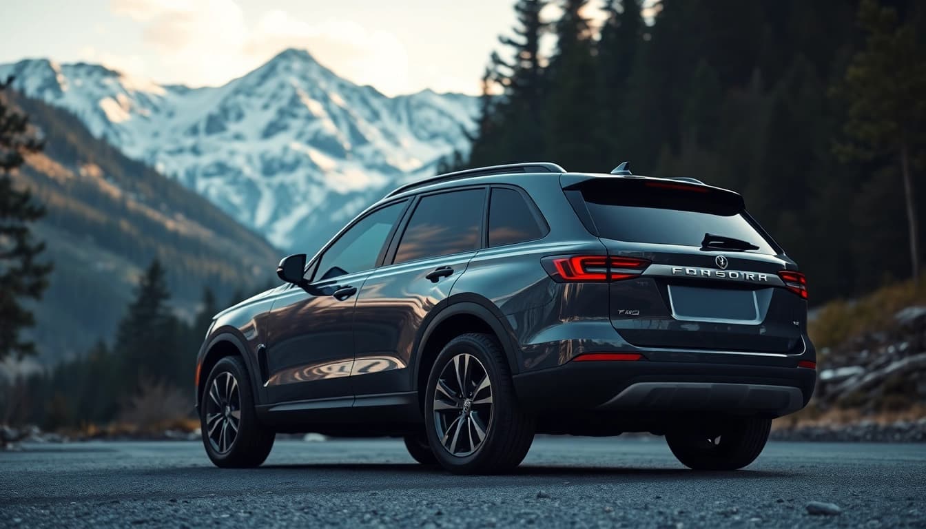 Book your vancouver to whistler car service in a luxury SUV against stunning mountain scenery.