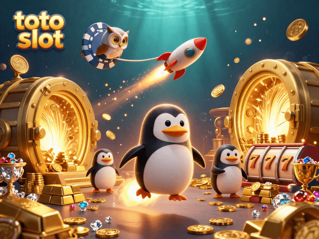 Menggali kesenangan dalam permainan toto slot dengan ilustrasi kasino penuh warna.
