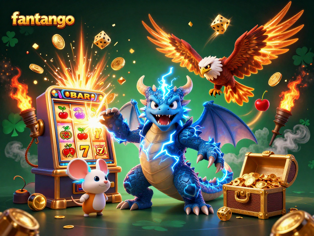 Experience thrilling fun with fantango in this vibrant casino scene featuring exciting game elements and characters.