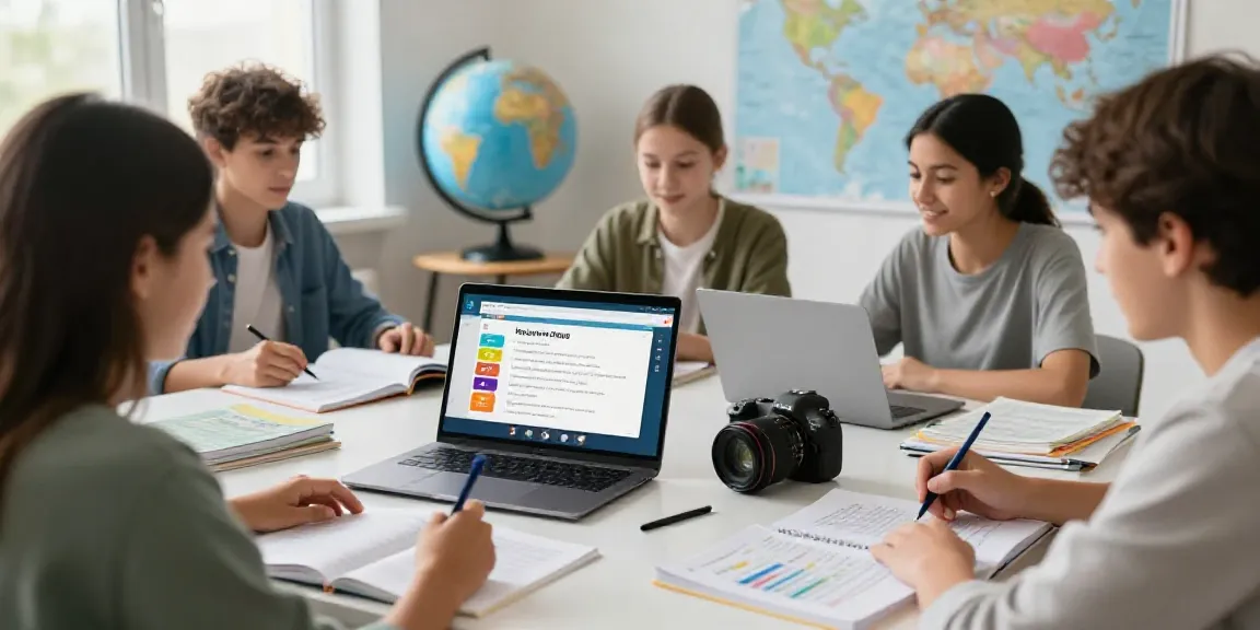 Diverse students engaging in interactive language learning sessions online, showcasing the excitement of mastering new languages together through Situs togel learning.