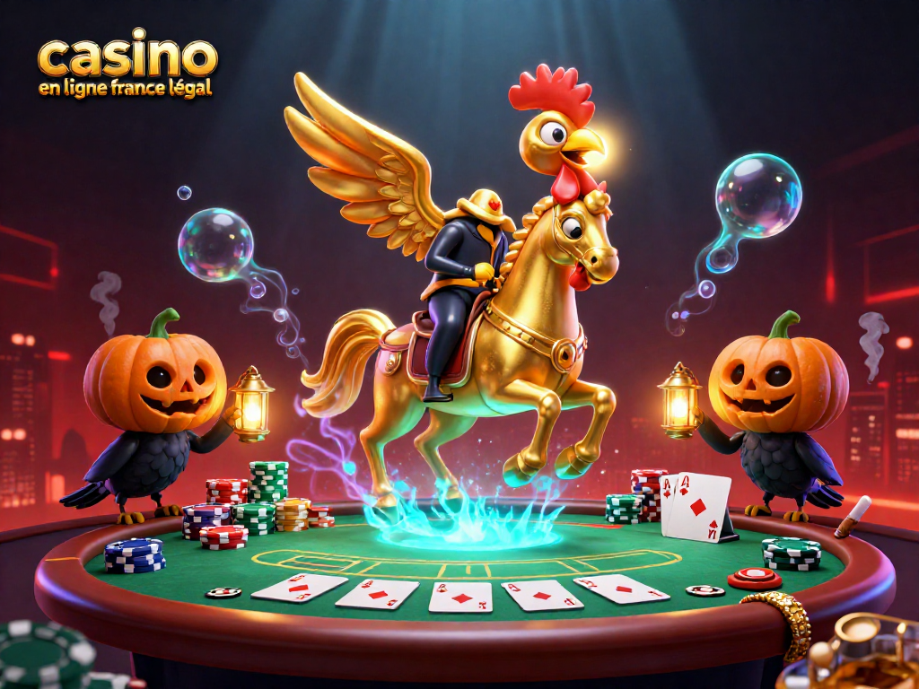 Jouez à un casino en ligne légal en France avec une illustration de jeu dynamique et colorée.