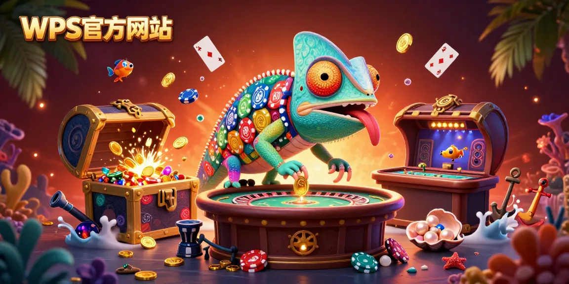 在WPS官方网站上，体验色彩变幻的巨大变色龙赌场老板，流动金币和闪亮的文档