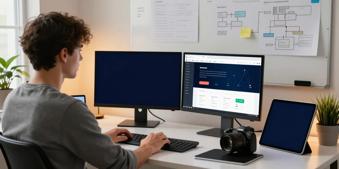 Analyze website performance with tools while working in a modern digital workspace.