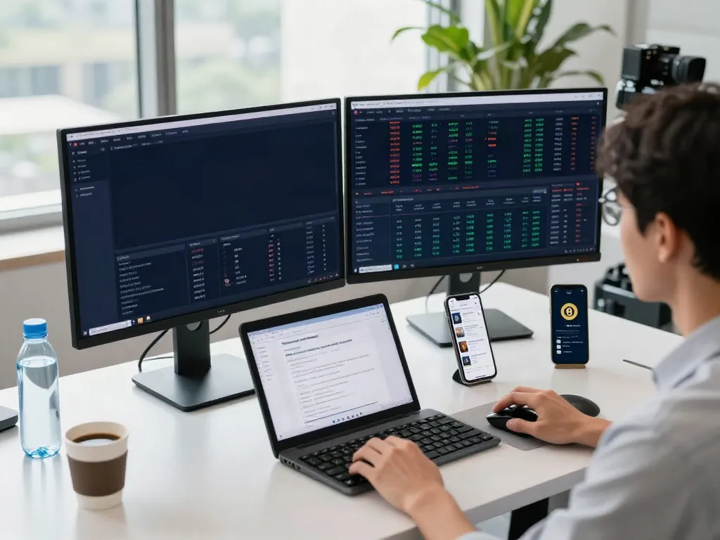 Dynamic trading workspace illustrating the use of a Hong Kong stock market API with real-time crypto data and trading tools.