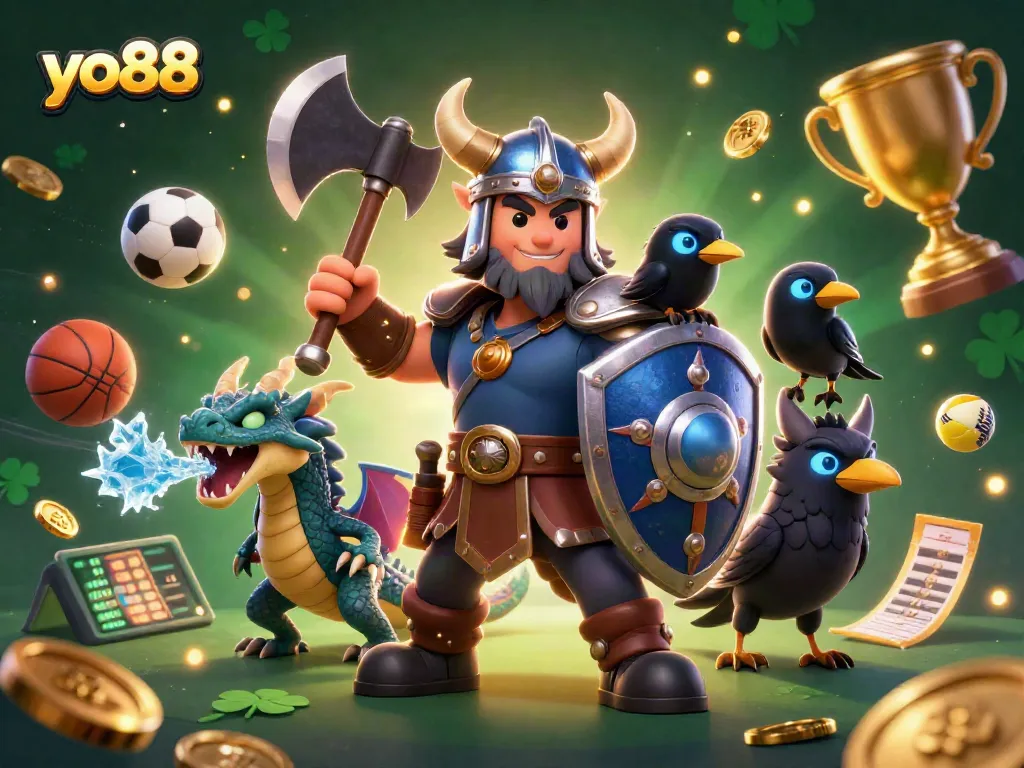 Experience exciting betting adventures with yo88 in a vibrant, engaging 3D casino scene.