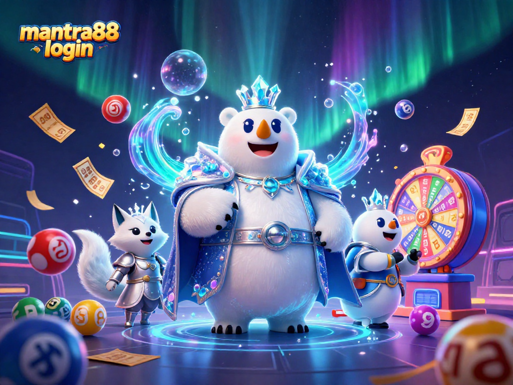 Play thrilling games with mantra88 login on a vibrant casino-themed illustration.