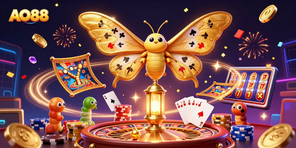 Engage with the excitement of AO88 featuring animated casino scenes and vibrant elements in a stunning display.