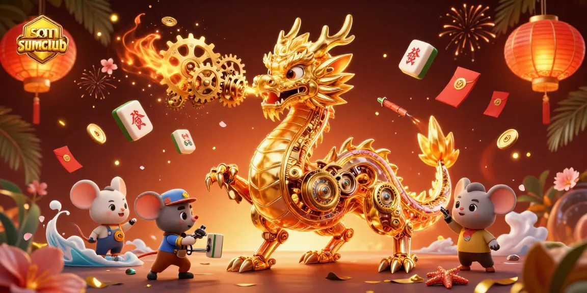 Experience thrilling gameplay at sumclub with this ultra-detailed casino illustration featuring a golden dragon.