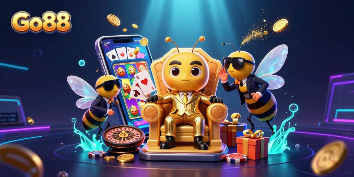 Play exciting casino games at Go88 with vibrant slot reels and engaging characters