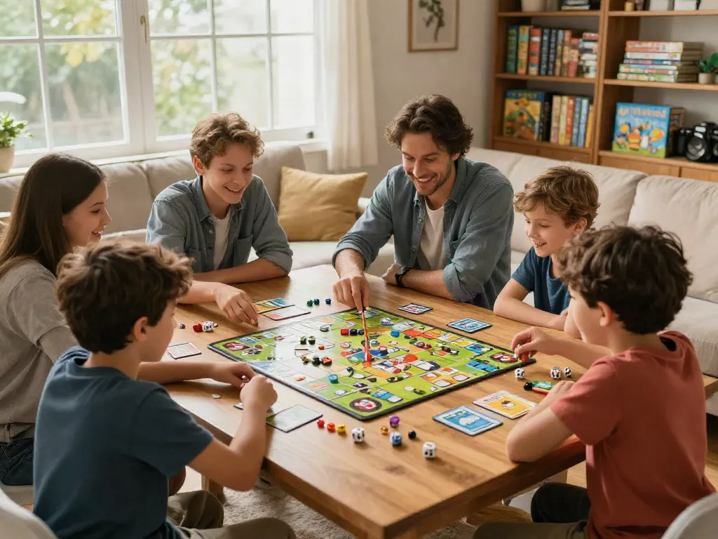Sildenafil and board games create a lively family game night atmosphere.
