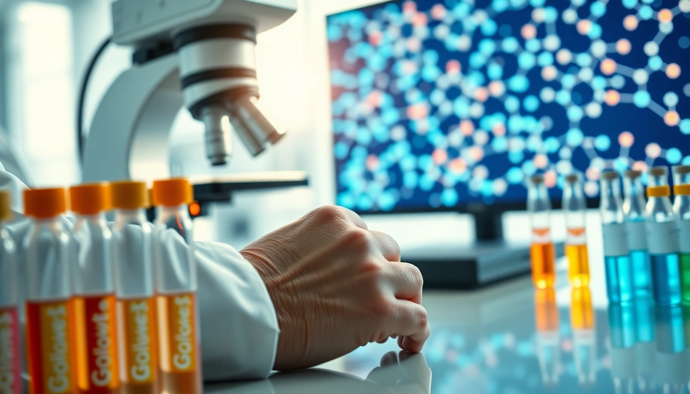 Measure glow peptide price accurately with a researcher examining high-quality peptide vials.