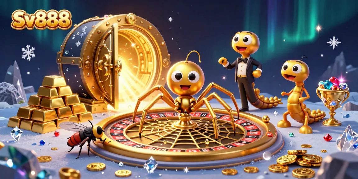 Engage with Sv888 as the fly bets at a roulette wheel spun by a centipede dealer.