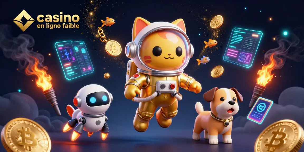 Jouez sur un casino en ligne fiable avec un chat astronaute et un chien robot dans une scène dynamique.