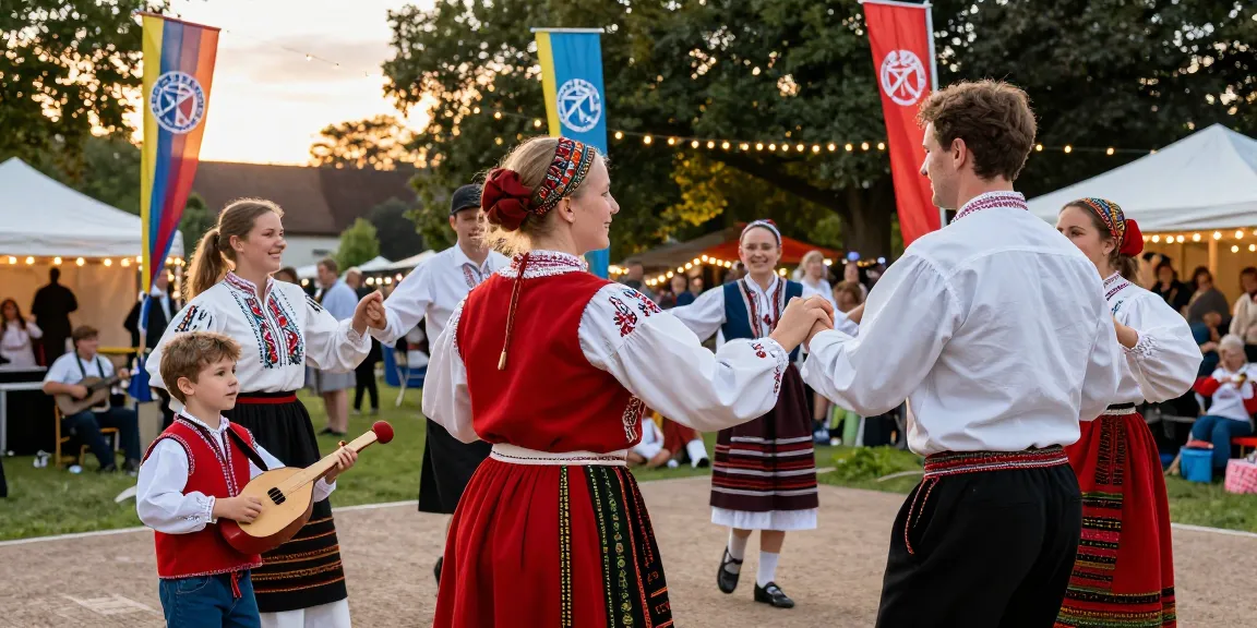 Community members enjoying a vibrant festival, while experiencing traditional Breton culture and music, we88 PGSLOT event highlights.
