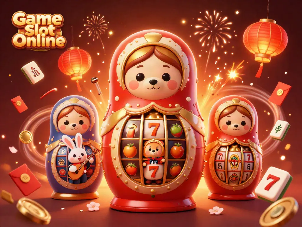 Experience thrilling gameplay with Game Slot Online in a vibrant 3D casino illustration featuring unique characters and elements.