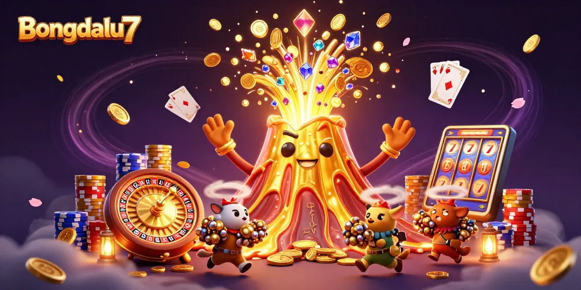 Experience Bongdalu7 with thrilling winnings amidst coins and treasures in an exhilarating casino scene.