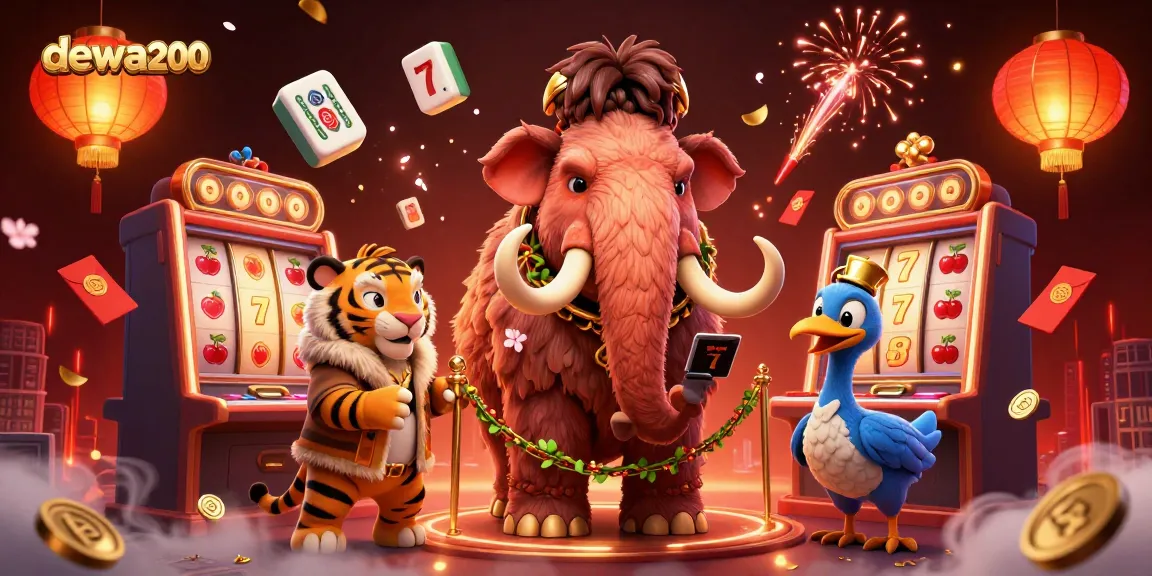 Merayakan keberhasilan bermain dewa200 dengan karakter lucu di kasino digital.