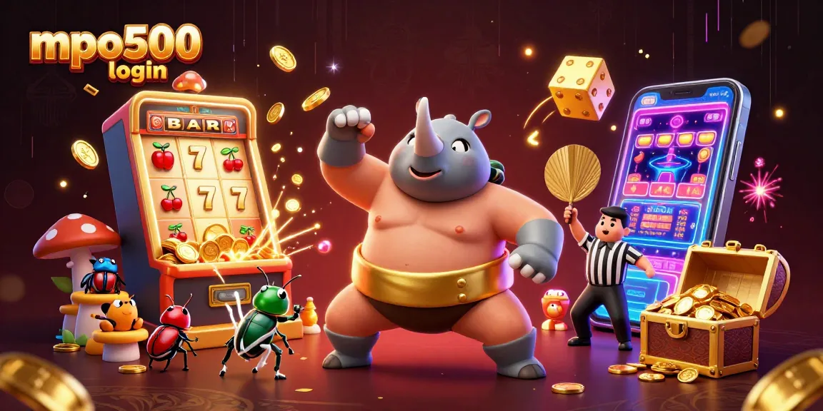 Experience the thrill of mpo500 login with our vibrant casino illustration featuring a beetle champion!