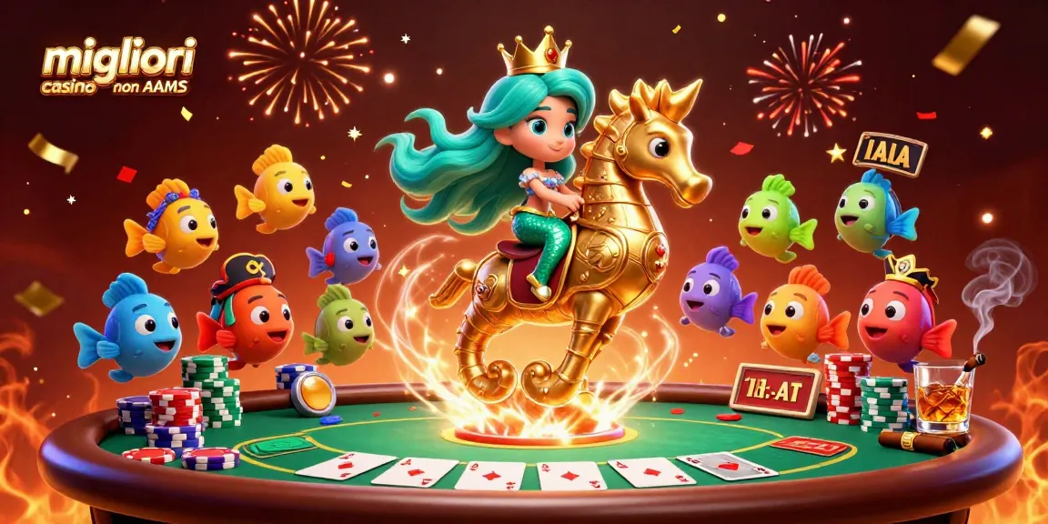Migliori casino non AAMS con giochi avvincenti e meraviglie sottomarine in un'illustrazione 3D.