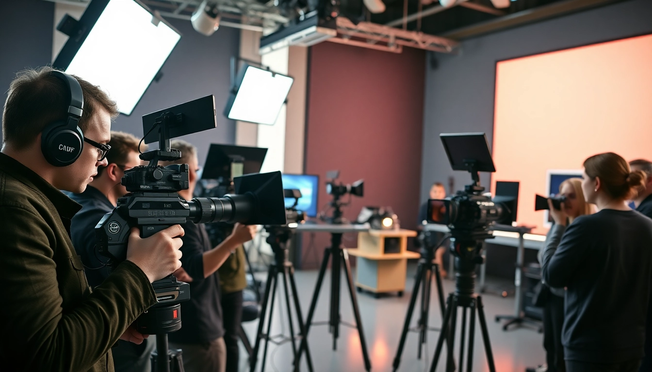 Engaging video production edmonton crew showcasing professionalism in a modern studio.
