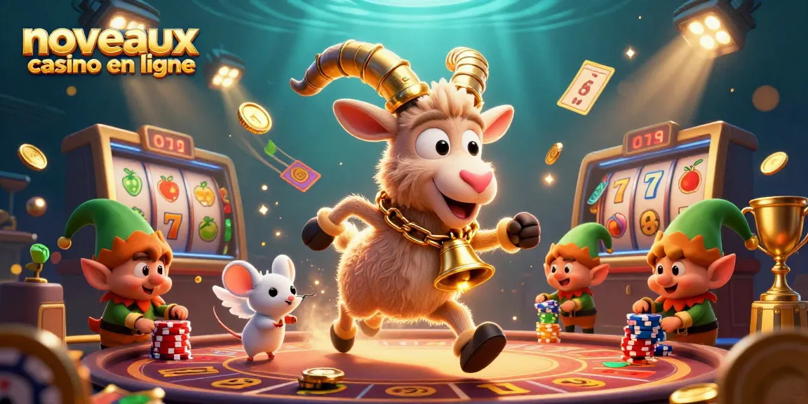 Illustration animée de Krampus dans un nouveau casino en ligne, avec éléments de jeu et ambiance festive.