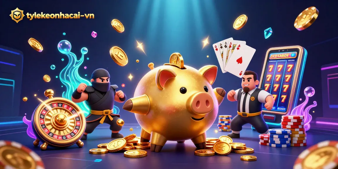 Experience thrilling gaming with tylekeonhacai-vn featuring dynamic illustrations of casino excitement.