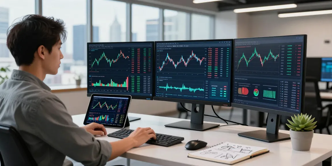 Precious metal tick data API showcased in a modern financial workspace with real-time forex data on screens.
