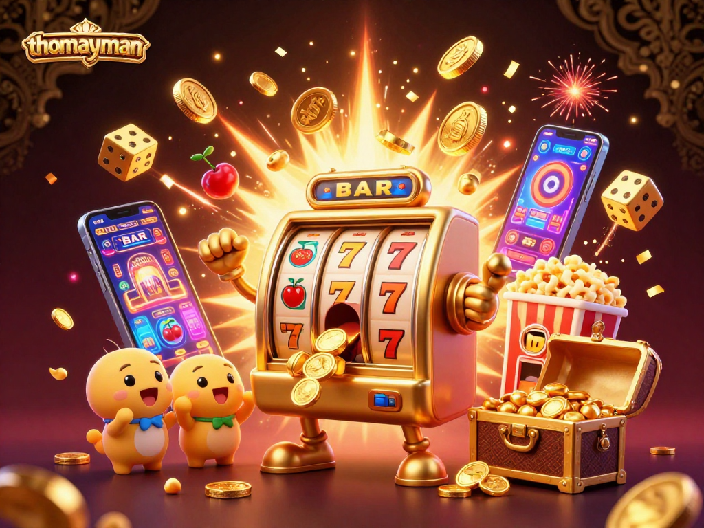 Experience the exciting thomayman jackpot explosion with vibrant slot machines and rich casino elements.