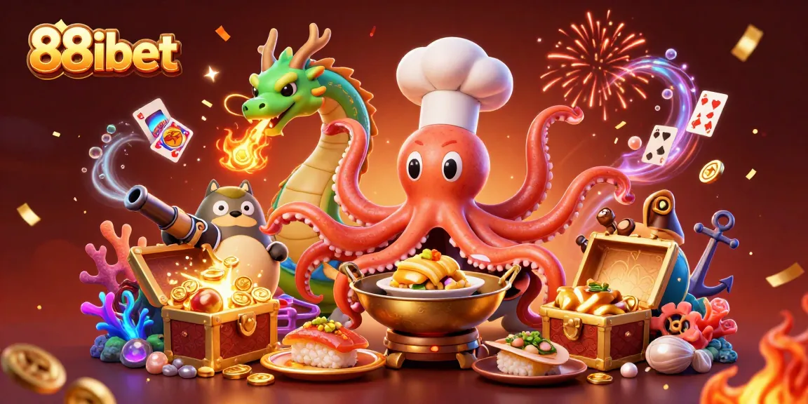 Engage with thrilling adventures at 88ibet, where cartoon characters play games amidst gold coins and vibrant elements.