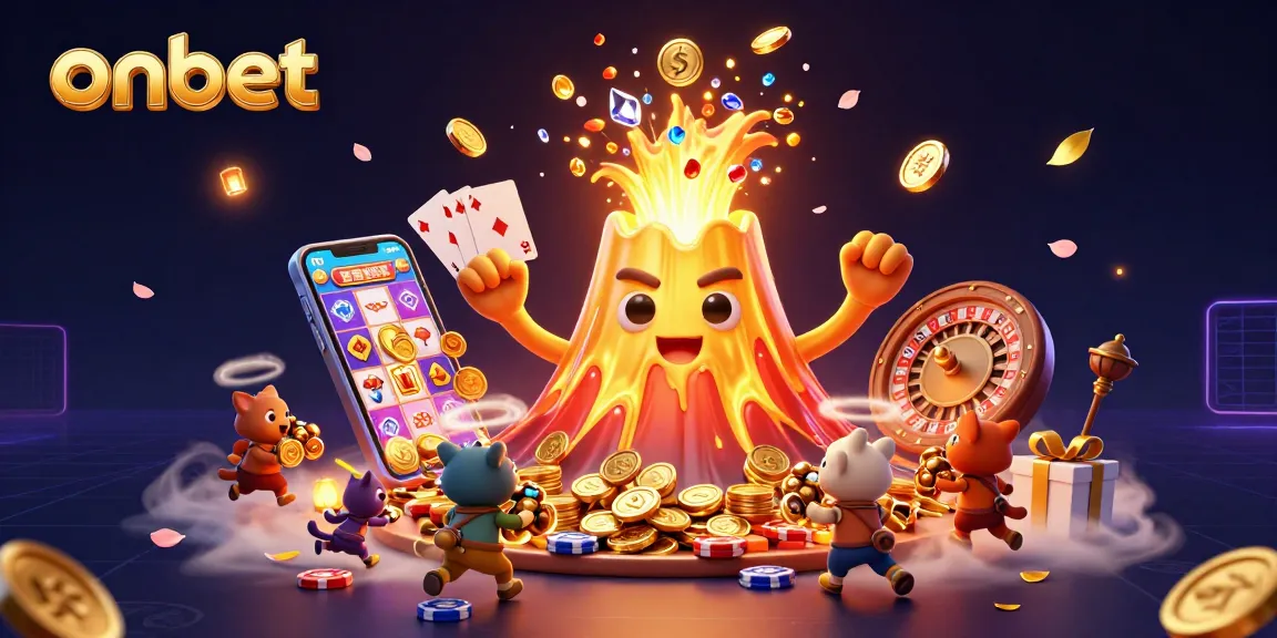 Experience dynamic casino gaming with onbet, featuring colorful slot characters and interactive elements.