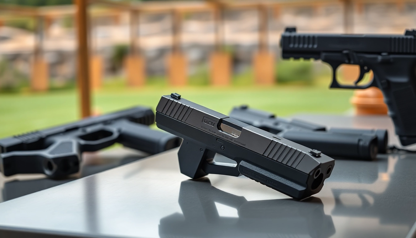 Showcase glock 19 slides with detailed design and textures in a professional setting.