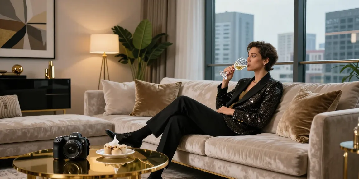 luxury111 gaya hidup mewah dengan orang menikmati anggur di apartemen modern