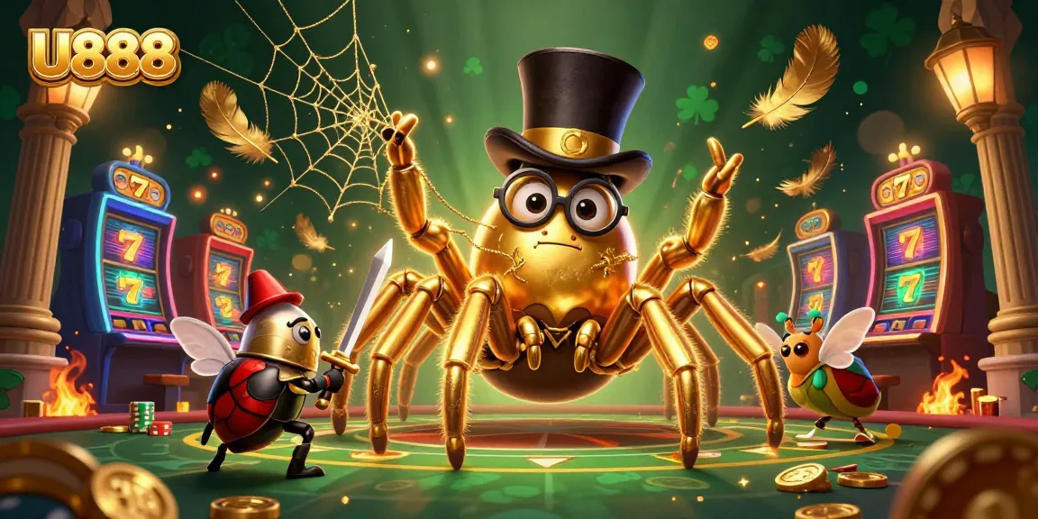 Experience the excitement of U888 with vibrant 3D characters and casino elements.