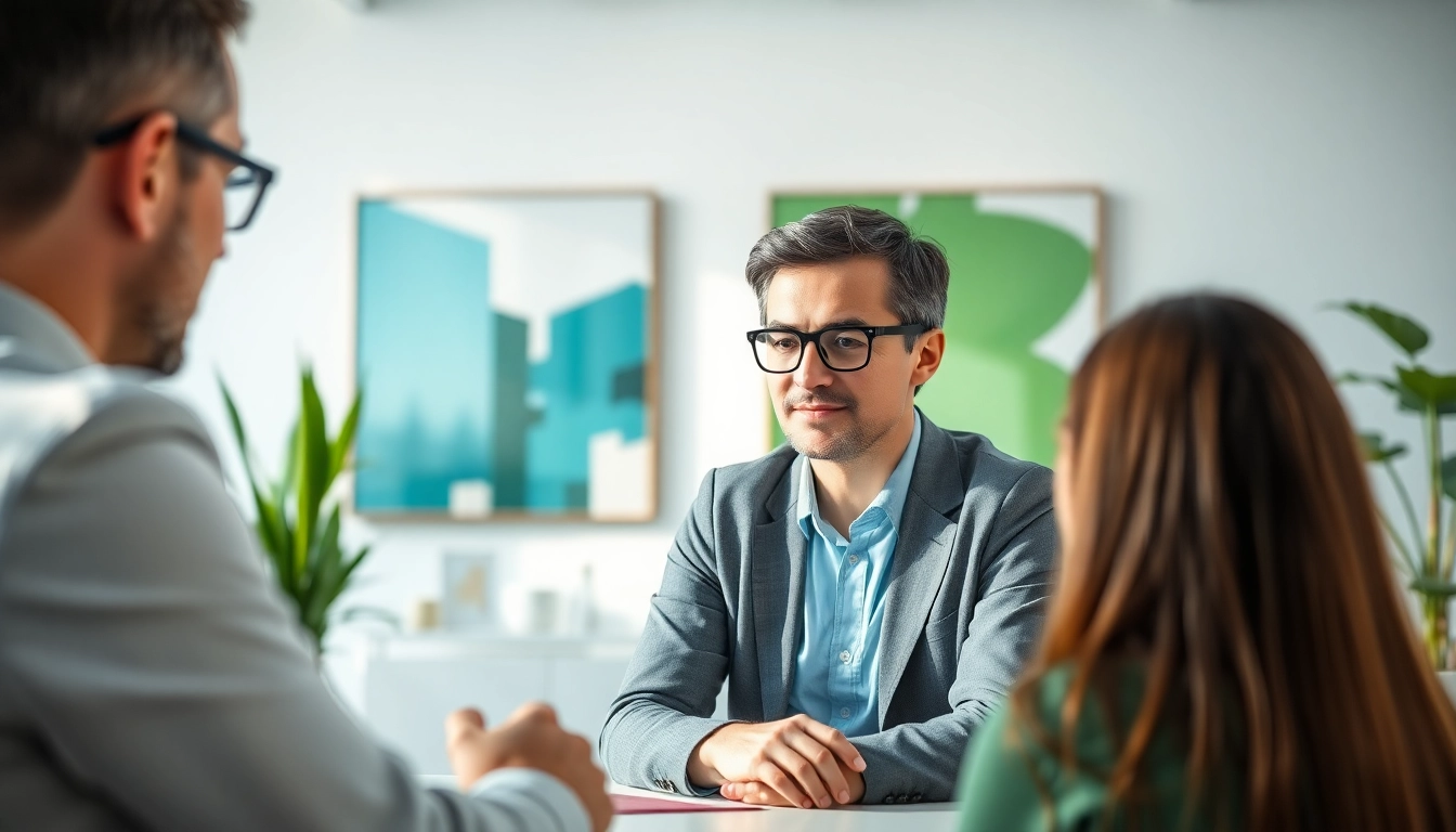 Engaging Career Coaching discussion in a professional setting with a focused coach and client.