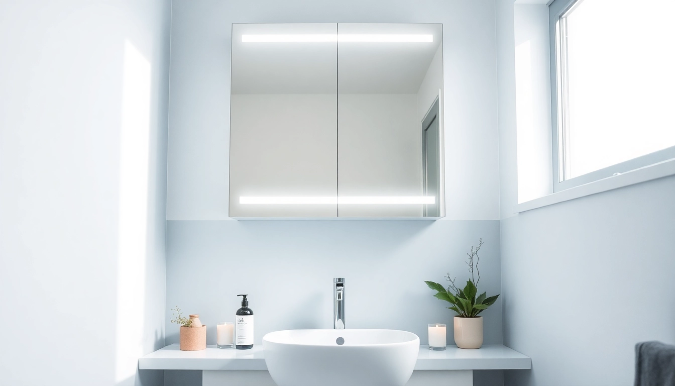 Brilliant badezimmer spiegelschränke beleuchtung in modernem Bad mit eleganter Einrichtung.