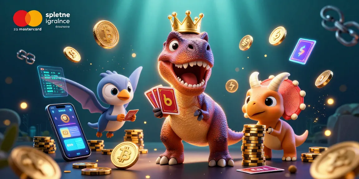 Spletne igralnice za Mastercard ponujajo zabavo s T-Rexom, ki meša karte v družbi dinozavrov in kripto elementov.