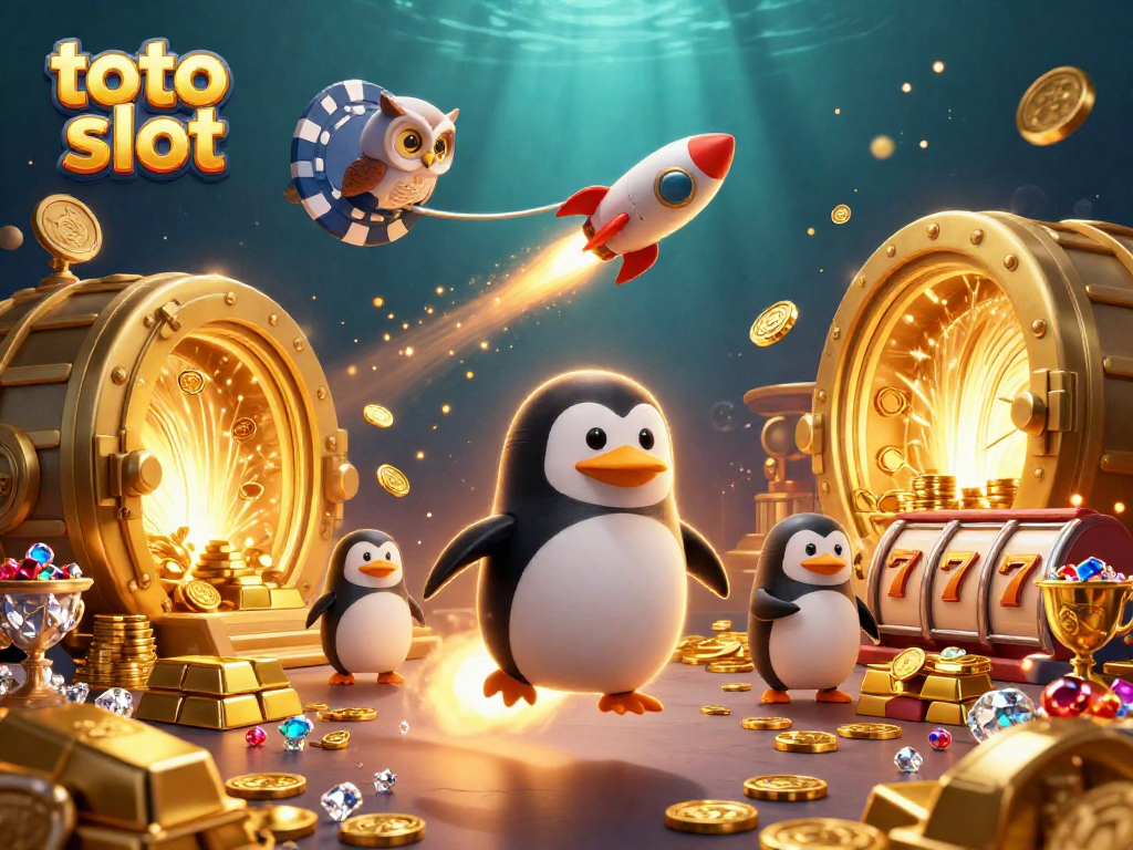 Menggali kesenangan dalam permainan toto slot dengan ilustrasi kasino penuh warna.