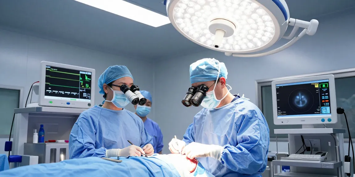 Brain surgery scene showcasing advanced techniques and equipment during a beyin ameliyatı procedure, highlighting surgical precision and teamwork in a modern operating room.