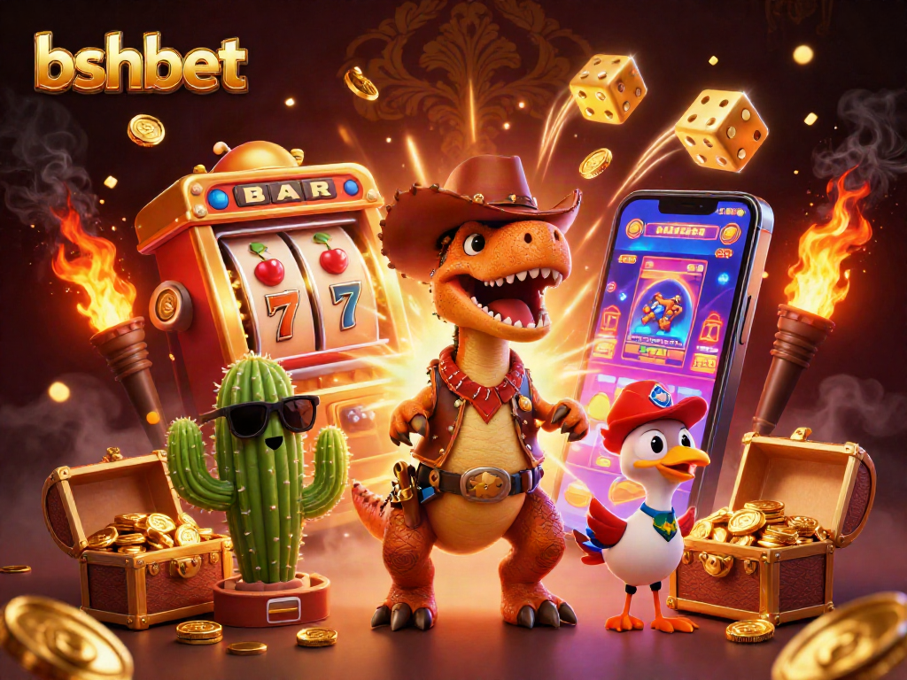 Experience thrilling wins with bshbet's dynamic casino adventure illustration featuring vibrant characters.