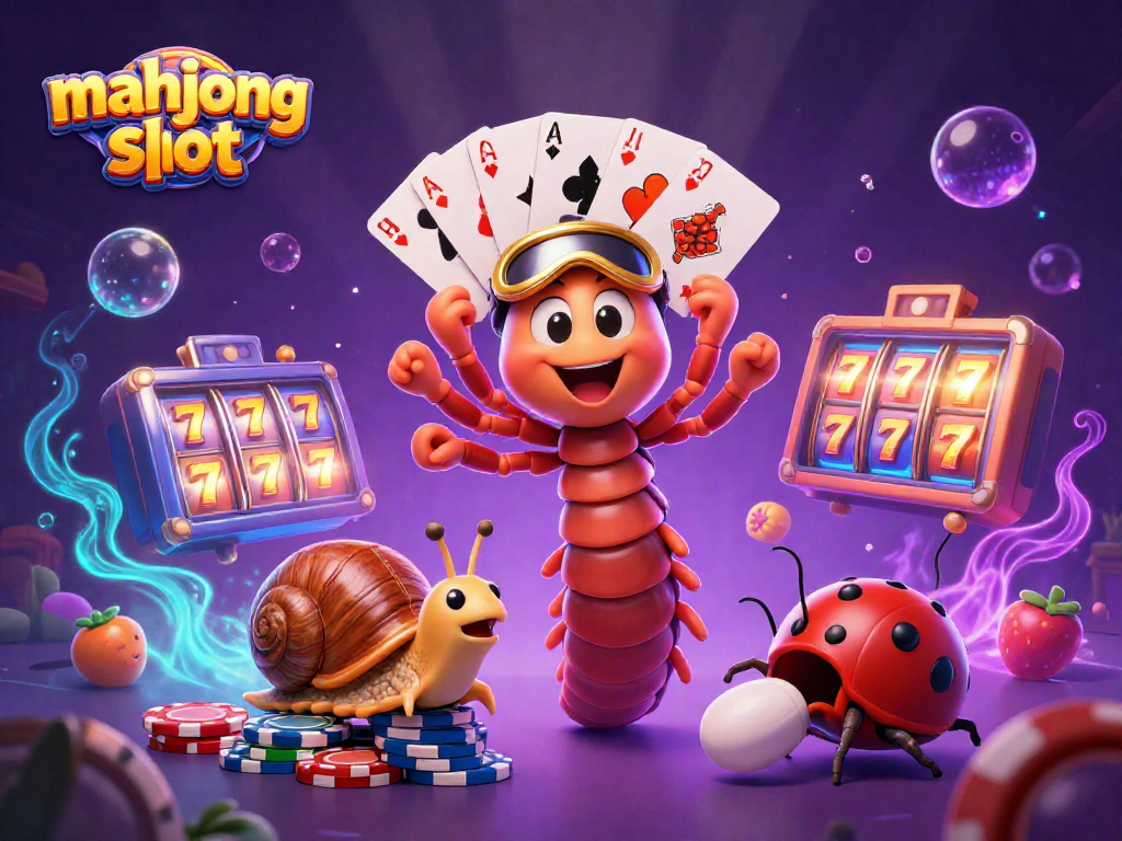 Mengambil kemenangan besar dengan mahjong slot yang menampilkan dealer 3D dan elemen permainan.
