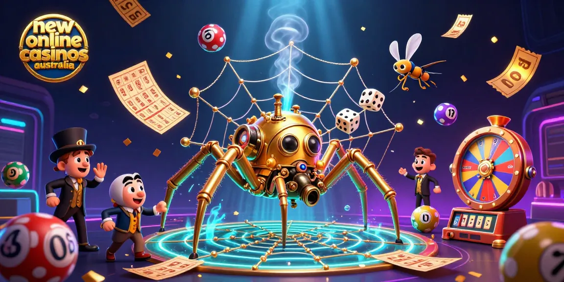 Engage with new online casinos Australia featuring vibrant gaming elements in a steampunk scene.