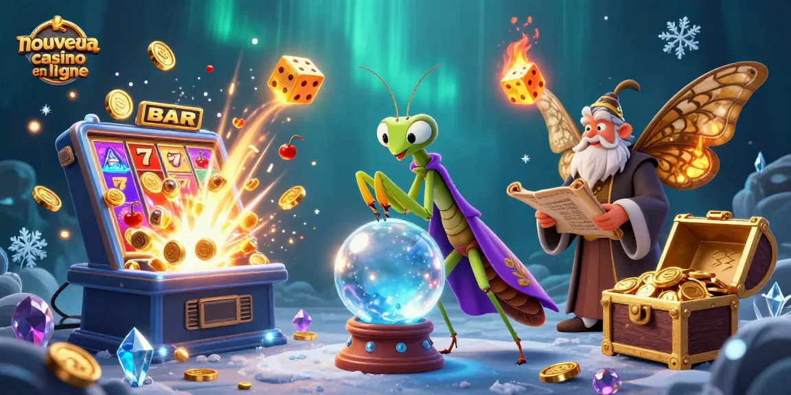 Découvrez une scène captivante de nouveau casino en ligne avec des personnages de jeu emblématiques et des machines à sous.