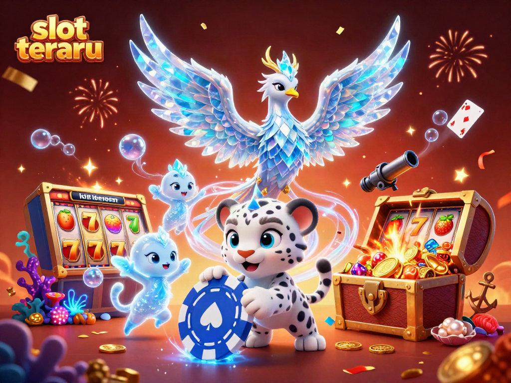 Experience slot terbaru with a vibrant 3D casino scene featuring vivid characters and dynamic gameplay elements.