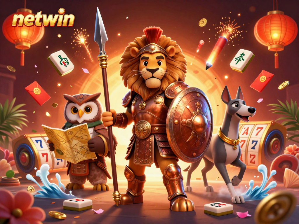 Engage with netwin's thrilling online casino adventure featuring a Spartan lion, an owl strategist, and a greyhound messenger.