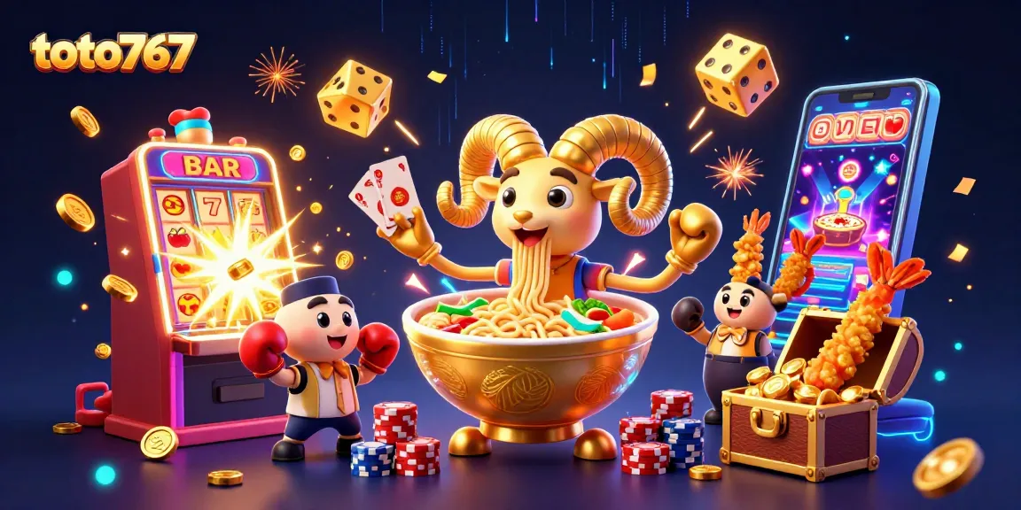 Toto767 menghadirkan pengalaman kasino melalui ilustrasi karakter 3D menarik dan elemen permainan yang kaya.