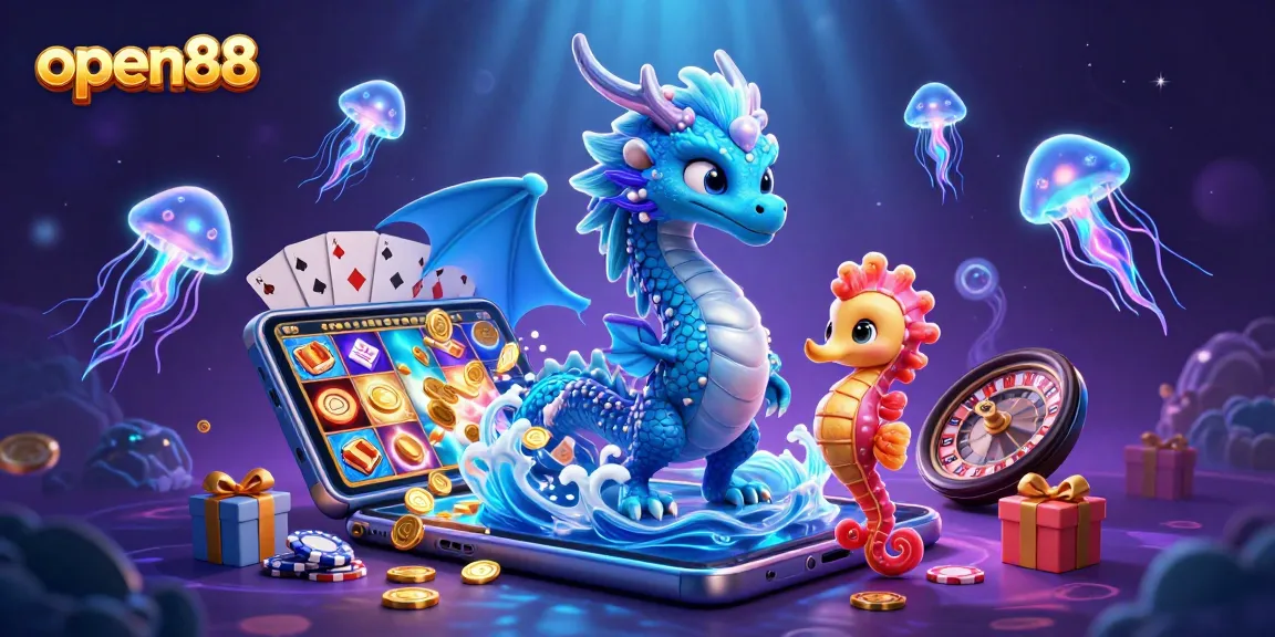 Experience excitement with open88's engaging casino atmosphere featuring vibrant characters and games.