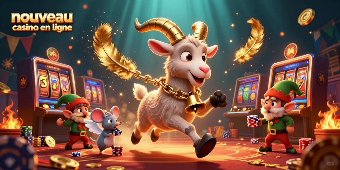Visitez le nouveau casino en ligne avec une illustration excitante, où un Krampus espiègle joue aux machines à sous.